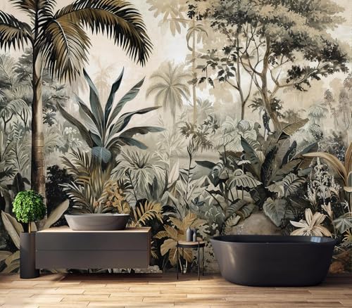 Moody Neutral Tropical Jungle Botanical Wallpaper - Image 4