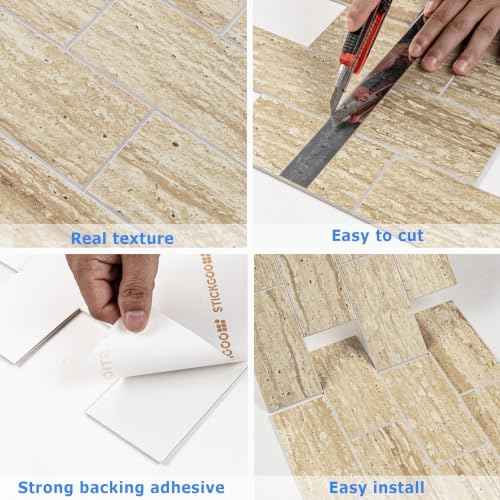 STICKGOO 10-Sheet Backsplash Peel and Stick Subway Tile - Image 6