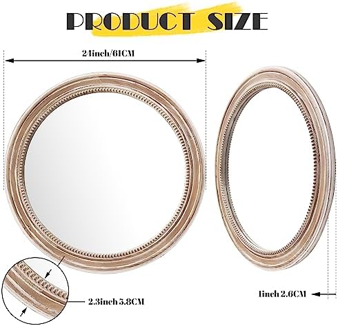 Round Wood Mirror - Image 2