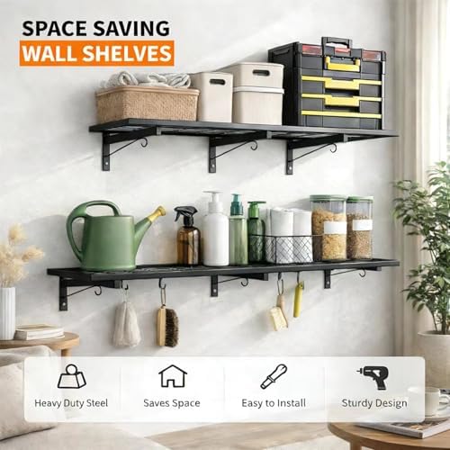 Garage Wall Shelving, Heavy Duty, 190 LBS Load Capacity - Image 3