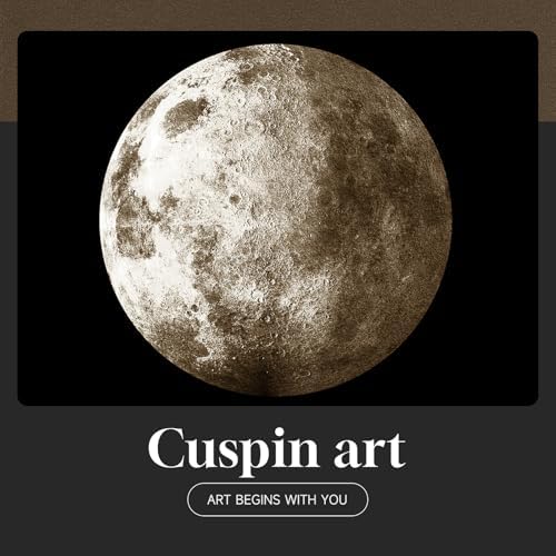 Framed Vertical Black White Gold Moon Landscape Wall Art Decor, 2 Pieces - Image 7