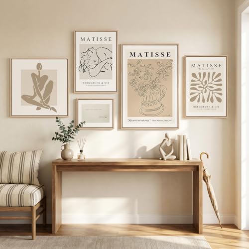 Large Framed Matisse Minimalist Neutral Wall Art - Image 4