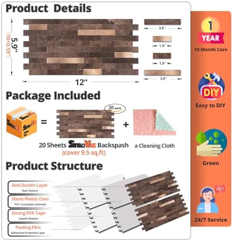 StyloVue 20 Sheets Peel and Stick Backsplash - Image 4
