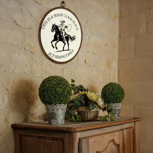 Round Wall Art Framed, Funny Cowboy Round Wall Decor –This Is a High Class - Image 3