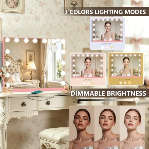 Ratsamee Pink Hollywood Vanity Mirror - Image 3
