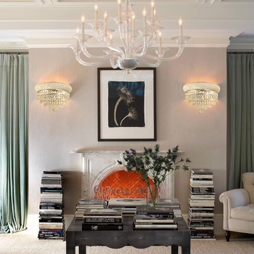 2-Lights Crystal Icicle Prisms Drops Wall Sconce Light - Image 4