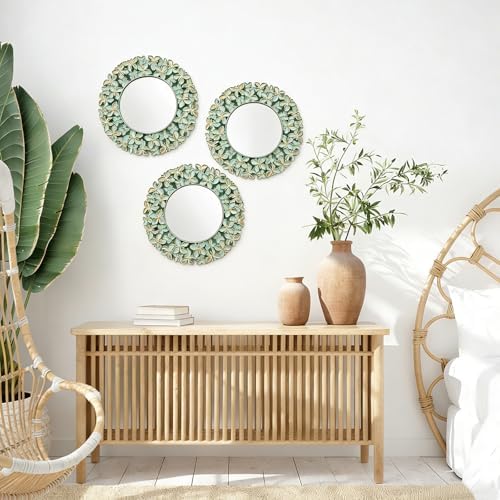 DXYAKY 3 Pack Floral Ornate Decorative Wall Mirror - Image 3