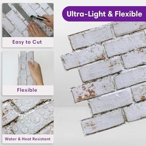 3D Faux Brick Wall Panels Peel and Stick, Designed - Image 5