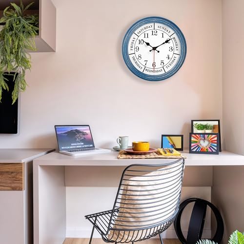 JENLYSTIME 12 Inch Retro Day of The Week Wall Clock - Image 6