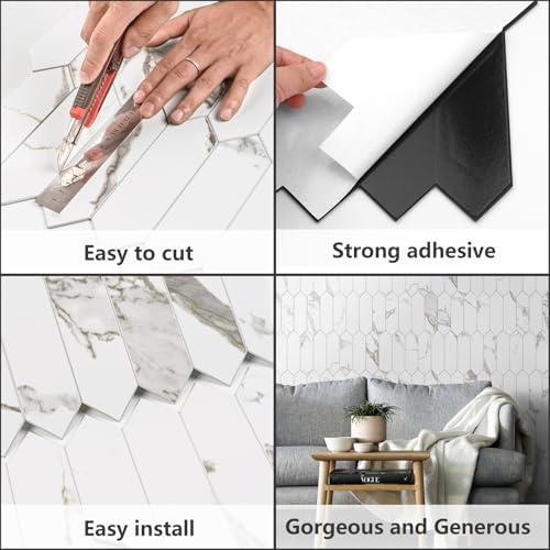 Vamos Tile Glossy White Marble - Image 5