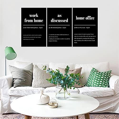 3 Piece Inspirational Canvas Wall Art, Quote "Work From Home - Image 2
