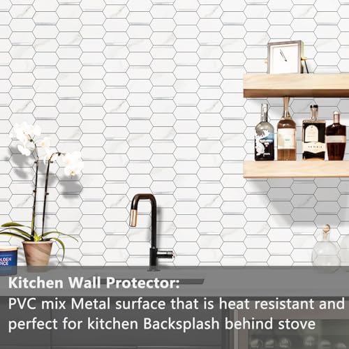 Vamos Tile Long Hexagon Peel and Stick Backsplash Tile - Image 2