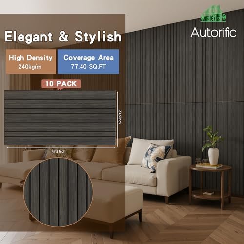 Acoustic Panels, 4 Pack 47.2”x23.6” Sound Panels, Rustic Walnut - Image 4