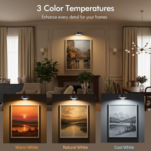 Picture Lights for Wall, Rechargeable Battery Wireless Poster Lights - Image 2