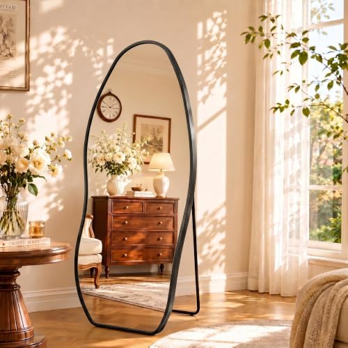 Irregular Full Length Mirror -Black Decor Floor Mirror by Dorlicecass