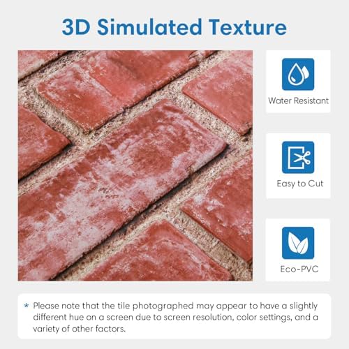 COMSTICKC 3D Peel and Stick Faux Brick Wall Stickers, Ultra-Light - Image 4