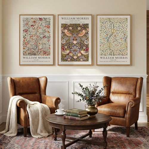Large Framed William Morris Strawberry Thief Canvas Wall Art - Image 3