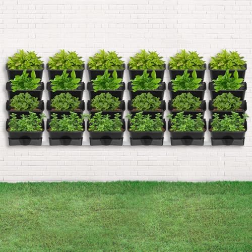 Vertical Wall Planter with 24 Pots, Hanging Garden Plant Flowerpot Holder - Image 3