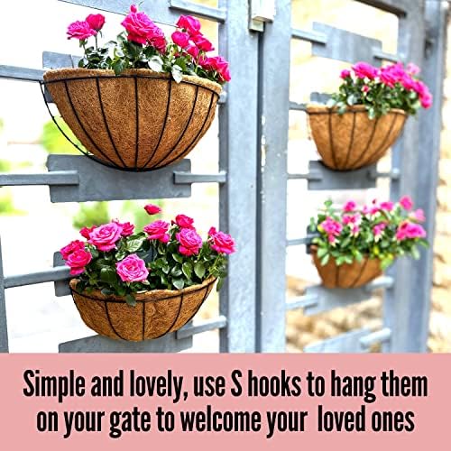 LaLaGreen Wall Planter Black Coco Liner Fence Flower Pots - Image 5