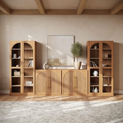 BELLEZE Jagger 128" Wall Unit 3-Piece Modular TV Stand - Image 5