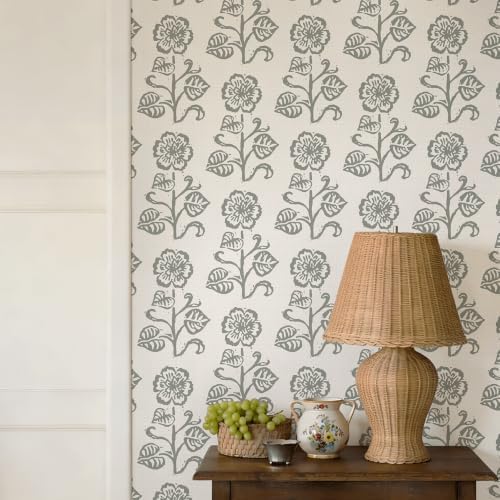 Dimoon Vintage Peel and Stick Wallpaper Beige Taupe Floral Contact Paper by DIYYOURMOON