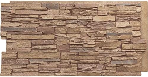 EverStone Canyon Ridge Faux Stone Panel, 45 3/4"W x 24 1/2"H x 1 1/4"D by EkenaMillwork