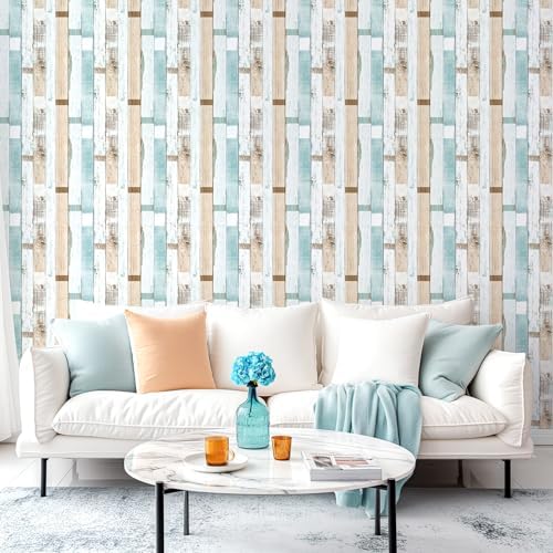 Yun-aeon Natural Wood-Light Blue Contact Paper Peel and Stick Wallpaper - Image 5