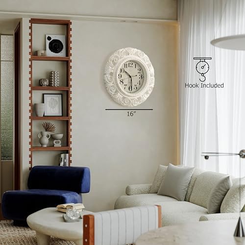 Clockswise 16" Classic Round Decorative Hanging Wall Clock - Image 2