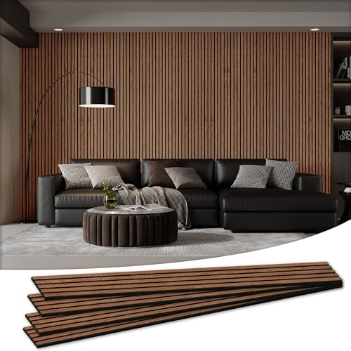 4 Pack Wood Salt Acoustic Wall Panels 94" x 12.6" x 0.8" by LDB_BUILDING