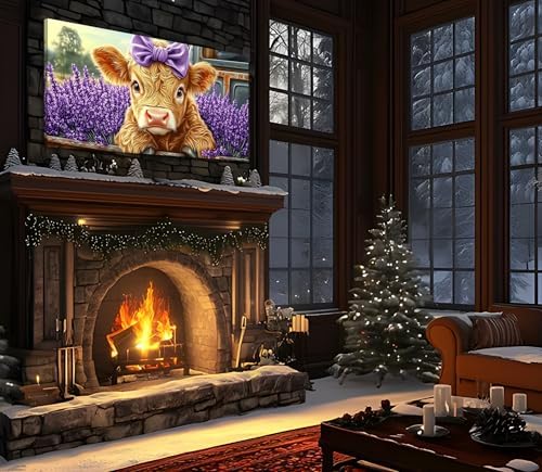 Haichuang Decor Art Highland Cow Canvas Wall Art, 40x20 Inch - Image 3