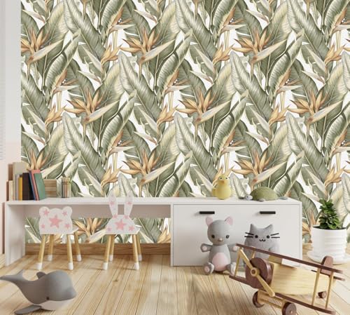 Green Banana Leaf Wallpaper Peel and Stick by TUNDJ