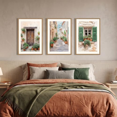 BICERE Large Vintage Italy City Framed Canvas Wall Art, Nature Italian - Image 4