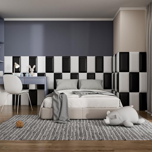 Peel and Stick Headboard Blue Upholstered Wall Panels, 3D Anti-Collision - Image 4