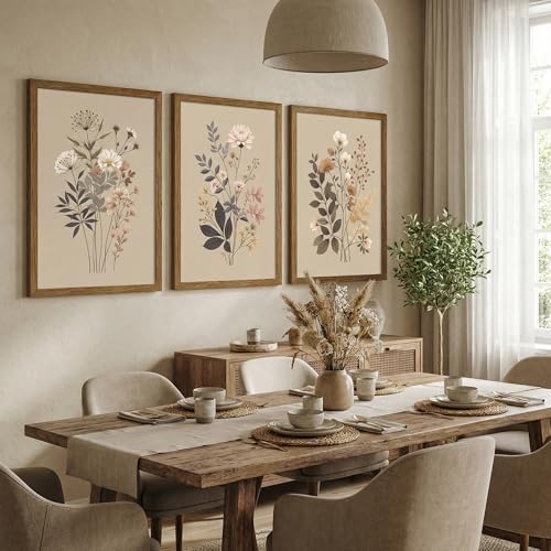 AVECCO 3 Piece Sage Eucalyptus Botanical Framed Canvas Wall Art 16x24 in - Image 5