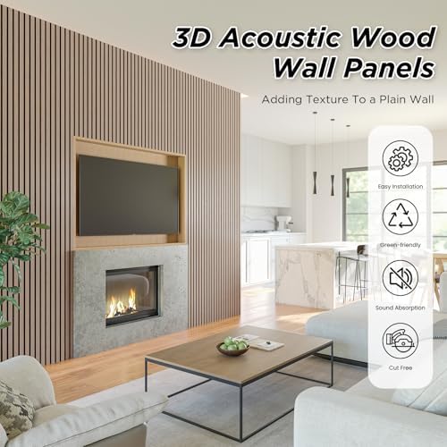 SMARTSTANDARD 2 Pack 106" x 12.6" Wood Slat Wall Panels, Natural Walnut - Image 4