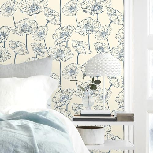 Orainege Peel and Stick Wallpaper Blue and Beige Wallpaper - Image 2