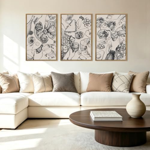 BINCUE Framed Food Wood Wall Art Set of Three Modern Cheers Kitchen Wall Decor - Image 4
