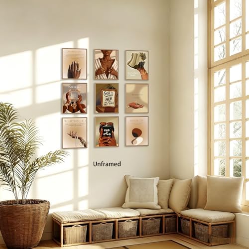 Msvenors Black Girl Wall Art Set of 9, Christian Inspirational Bible Verse - Image 5