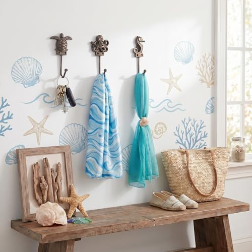 Hicarer 3 Pcs Nautical Wall Hooks Cast Iron Hangers - Image 6
