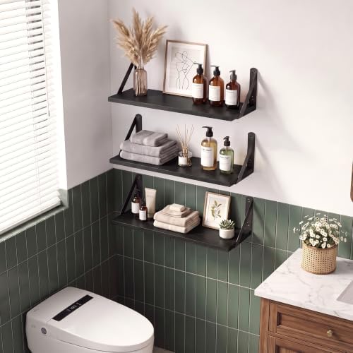Black Wall Shelves 6 Inch Deep, Small Shelf - Image 2