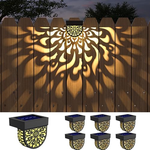 6 Pack Solar Fence Lights Wall lihgts Outdoor Decorations Solar Powered Step by EKQ