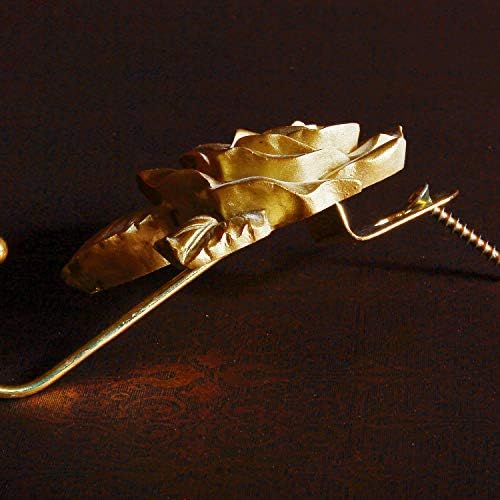 2 Pcs Gold Rose Decorative Wall Hooks, Resin Flower Towel & Key Hooks - Image 3
