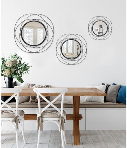 Round Black Mirror 24" for Living Room Wall Decor, Decorative Vanity Mirror - Image 6