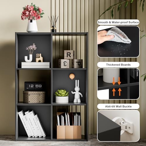 Sweetcrispy 6 Cube Storage Organizer, Stackable Modular Bookcase Shelf - Image 3