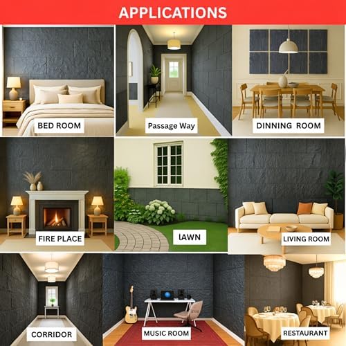 Walls of Luxury 3D Faux Stone Wall Panels, Dark Gray, 3D Wall Paneling PU Faux - Image 5