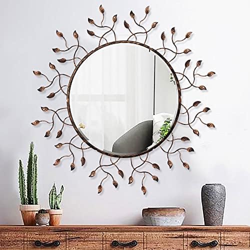 Chende Round Decorative Mirror for Wall Decor, Home Office - Image 4