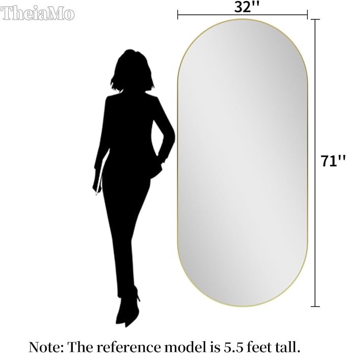 Oval Full Length Mirror, Ultra-Clear Explosion-Proof Dressing Mirror, Simple & - Image 2
