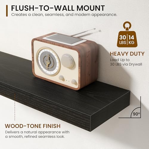 Acovy 16 Inch Floating Shelves for Wall 2 Pack, Wall Mounted Floating Shelf - Image 4