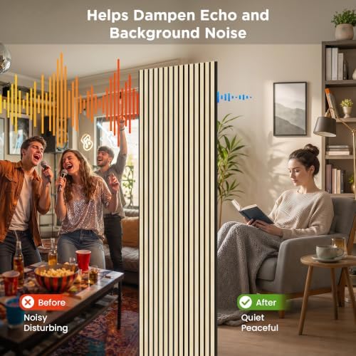 Acoustic Wood Slat Wall Panels, 106”H x 12.6”W - Image 3
