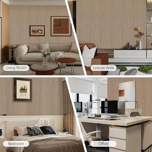 Acoustic Wood Wall Panels, 94.5" Extra-Long Easy Peel & Stick Panels - Image 4